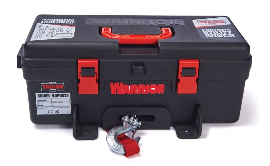 Guincho portátil Trojan 4000 lbs (1814 kgs) 12V Cabo de Aço