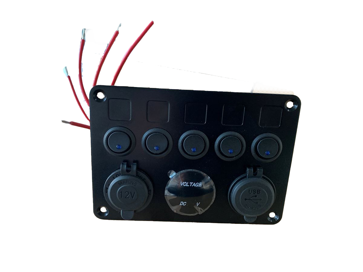 Adaptador USB + Voltímetro para Painel