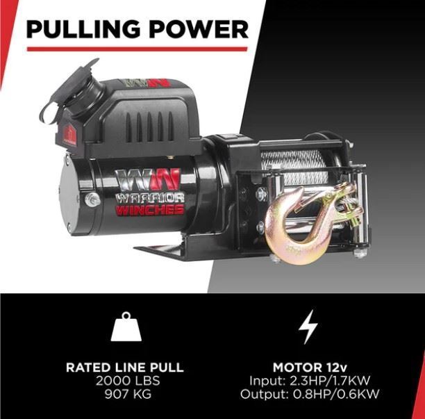 Guincho Elétrico Ninja 2000Lbs (907 Kg) 12V - Trailer/Moto4