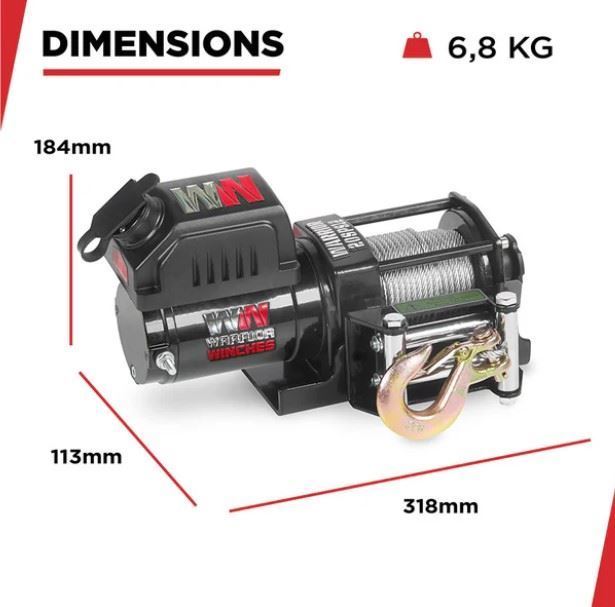 Guincho Elétrico Ninja 2000Lbs (907 Kg) 12V - Trailer/Moto4