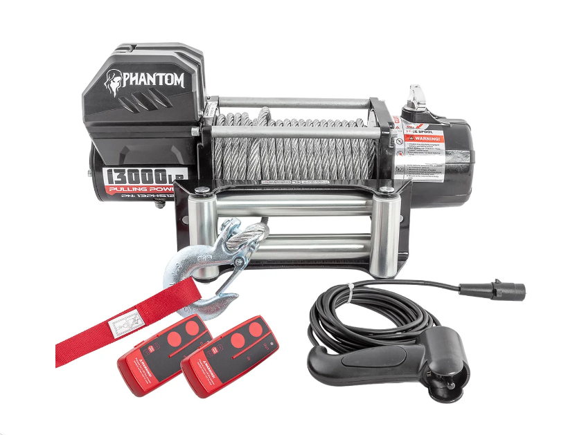 Guincho Elétrico Phantom 13500LBS (6123 kgs) 12V - Cabo aço